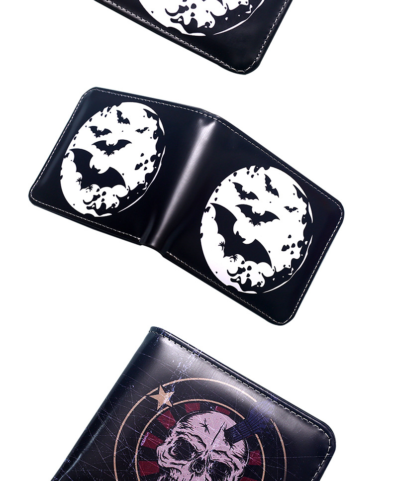 Men's Bat Skull PVC Open Small Wallets display picture 3