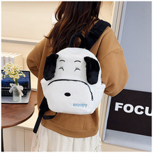 新款跨境卡通双肩儿童背包女毛绒痛包大容量可爱学生儿童上课书包