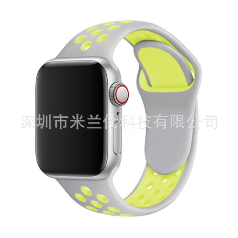 Correa deportiva de silicona Nike bicolor S11 compatible con Apple iWatch 678910SE, fabricante