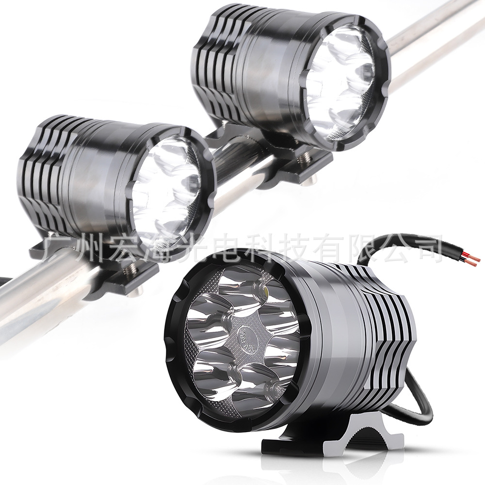 Motorcycle 6-bead 60W LED headlight, high-power vehicle light, electric vehicle light, external light, flash beam spotlight 80V
