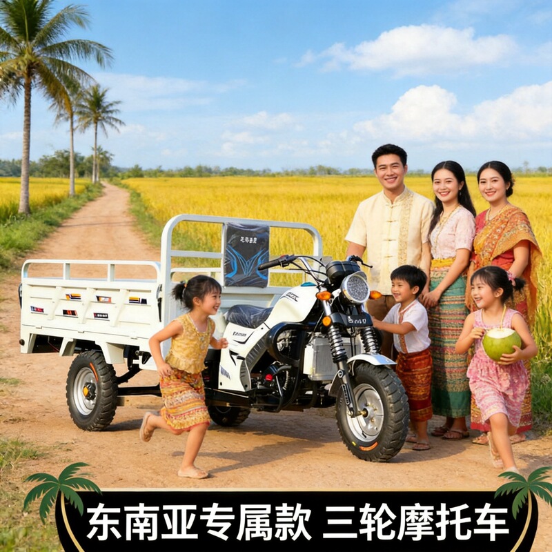 Source Manufacturer Three-Wheel Fuel Motorcycle Freight Agricultural Dump Truck Gasoline Motorcycle Load King