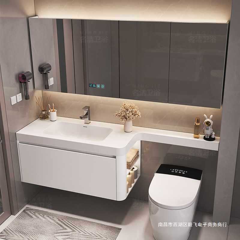 JX63整体浴室柜绮美石一体盆卫生间洗漱台延伸可定 制洗脸池洗手