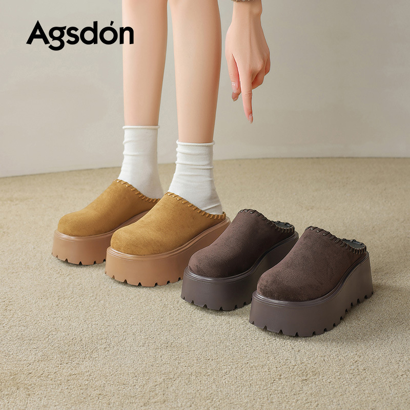 Zapatos Birken de fondo grueso para mujeres 2025, nuevo otoño y invierno, pequeño hombre perezoso con un pedazo de cabeza y medio trapezo