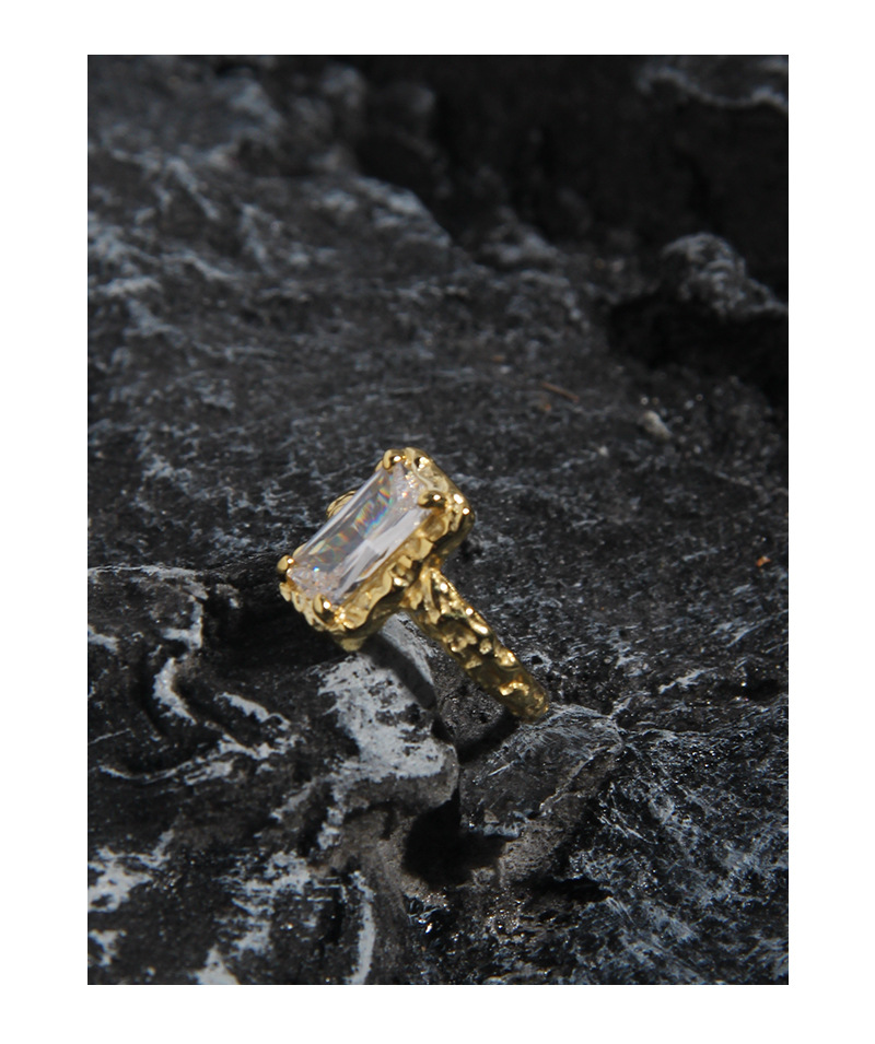 Luxurious Geometric Silver Plating Zircon Open Ring