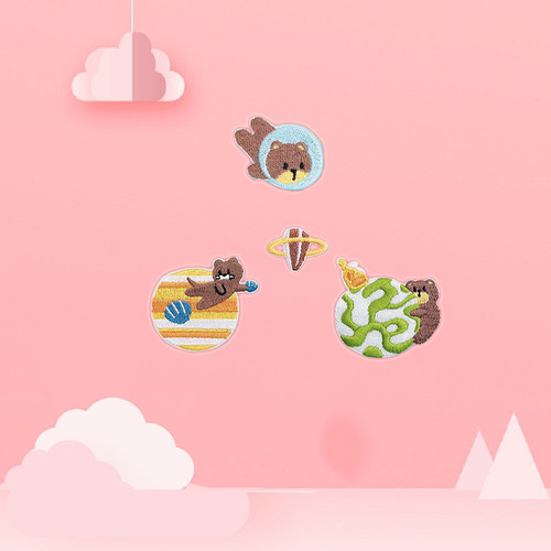 Cartoon Computer Embroidered Animal Planet Embroidered badge clothing accessories decorative patchwork DIY self-adhesive patch wholesale