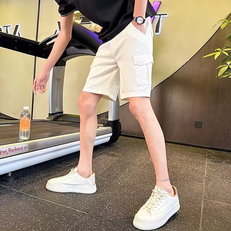 Pantalones cortos de trabajo para hombres británicos de negocios delgados pantalones caqui pantalones casuales pantalones medianos comercio exterior al por mayor transfronterizo