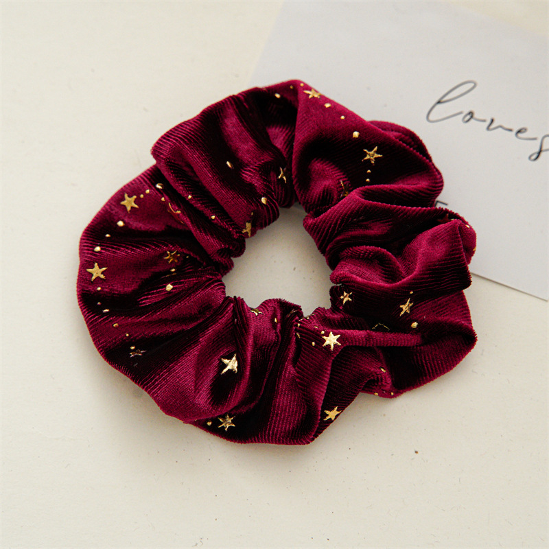 30g Weight Hair Tie Hair Accessories Type 1 Piece Quantity Holiday, Festival Occasion Flannel Material Star Pattern Women's Gender Simple Style, Classic Style Style Women's Simple Style Classic Style Star Flannel Hair Tie 16