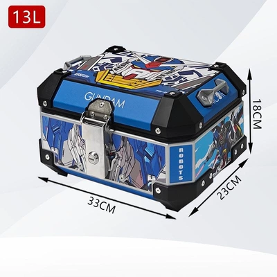 tail box for motorcycle, Motorcycle trunk - 13l-gundam-sticker-luxurious-interior-lining