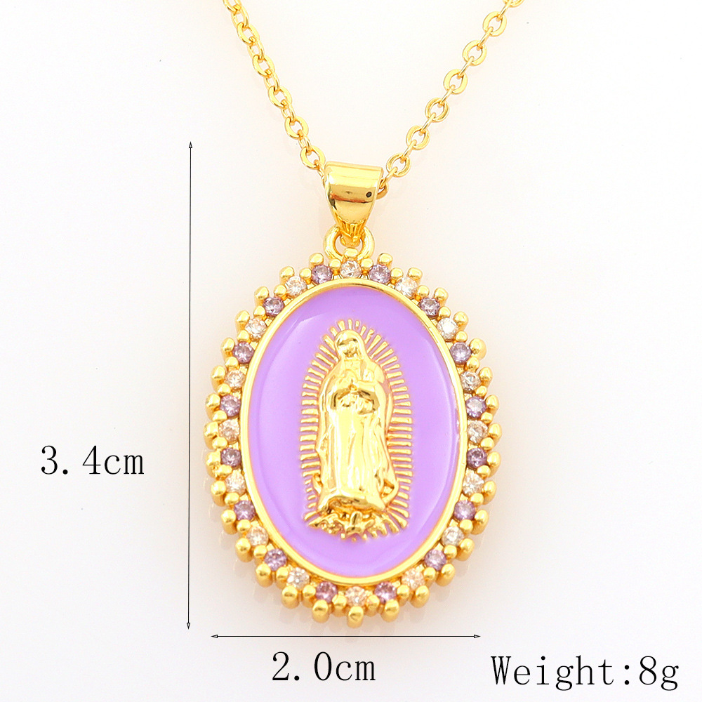 12g Weight Copper Simple Style Classic Style Inlay Round Rhinestones Pendant Necklace