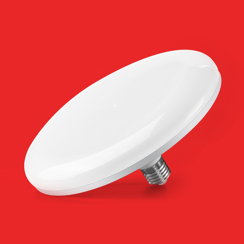 LED lámpara de platillo volador de luz tricolor lámpara de platillo volador lámpara de corriente constante lámpara de alta potencia hogar ahorro de energía tornillo bombilla e27