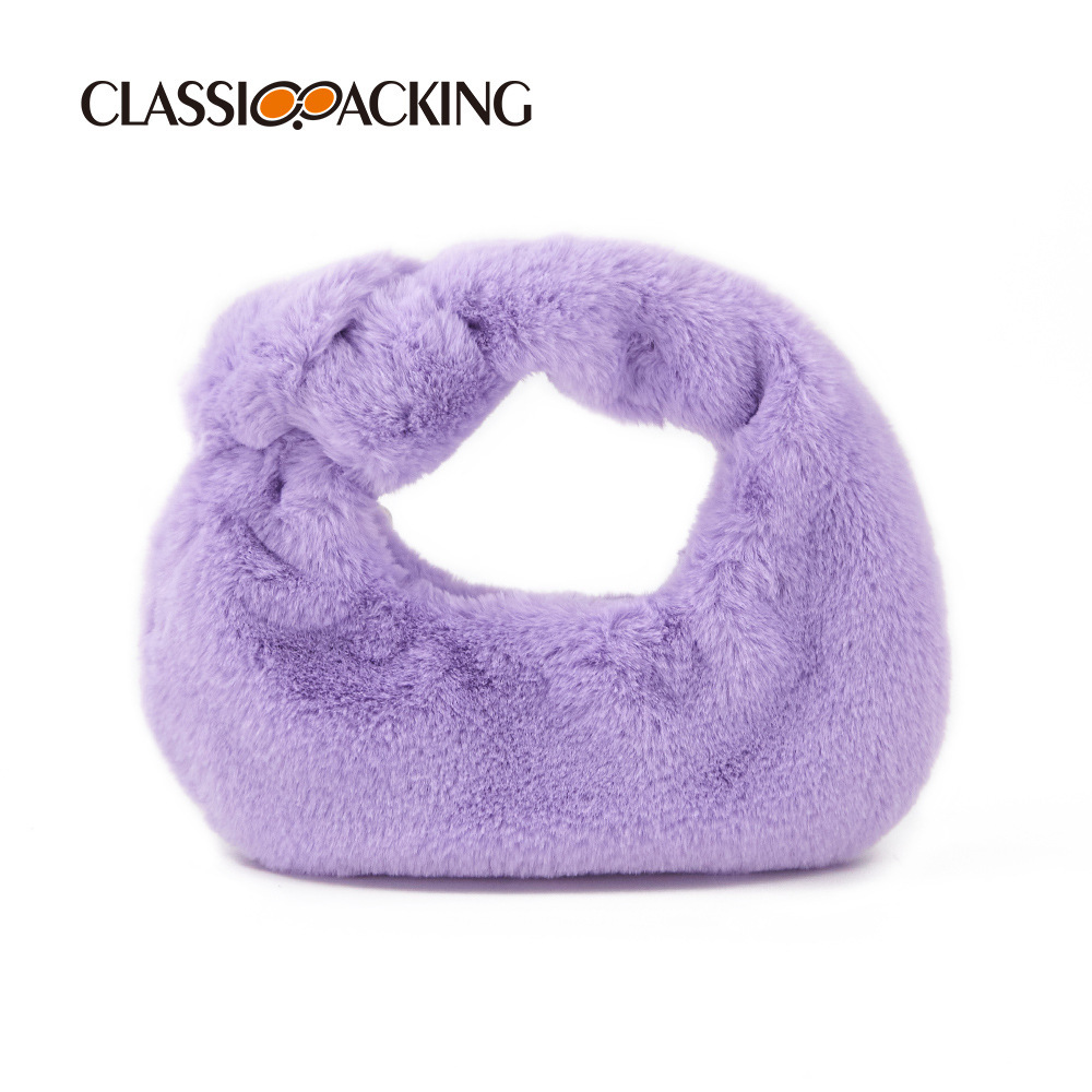 Bolsos de mujer al por mayor de fábrica 2025 otoño e invierno nuevo estilo bolso de felpa bolso de piel sintética bolso de lana simple in