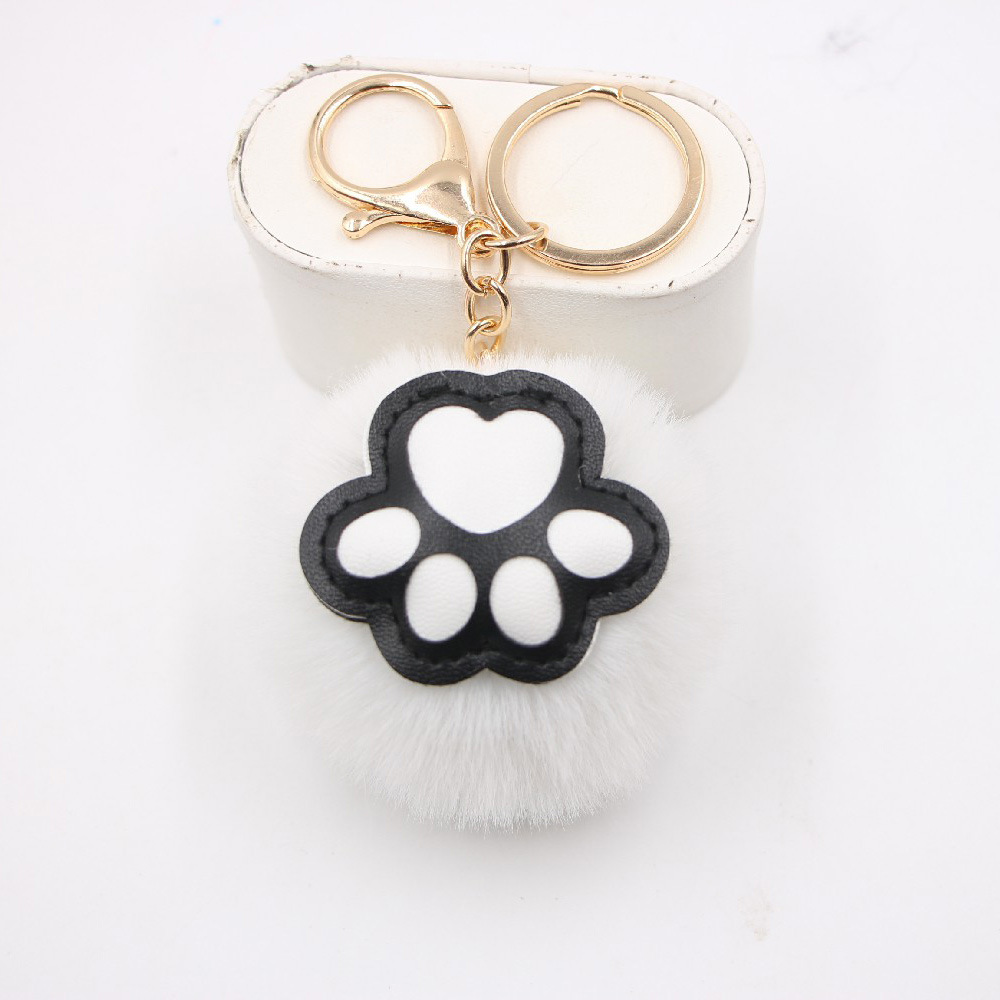 Mignon Chat Griffe Porte-clés Pendentif Cartable Portefeuille Ours Patte Peluche Pendentif Bijoux display picture 8