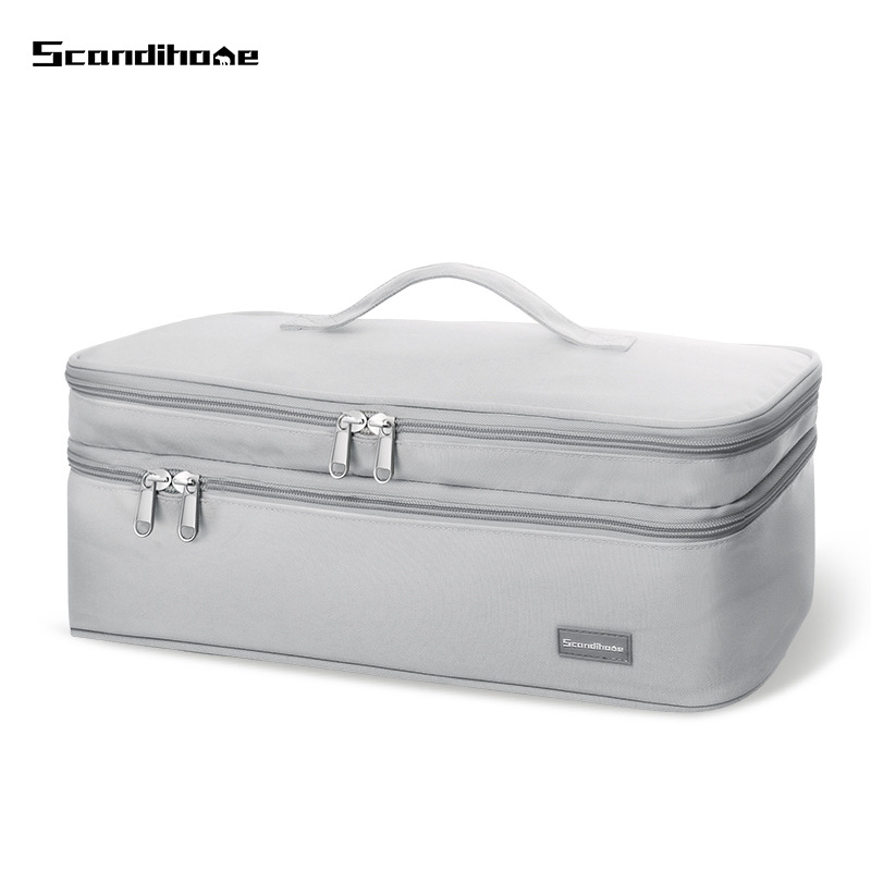Nueva portátil de doble capa de secador de pelo bolsa de almacenamiento de gran capacidad joyería belleza bolsa de almacenamiento de viaje simple