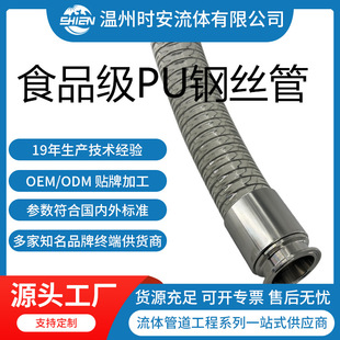 Supply PU steel pipe wine hose wholesale manufacturing food grade PU steel pipe without plasticizer with Connector