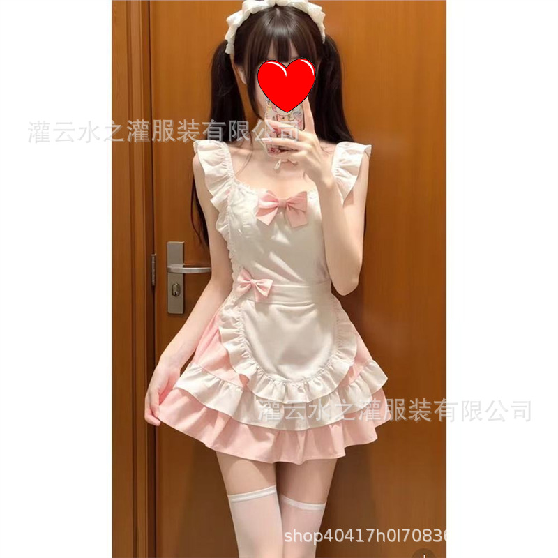 섹시한 섹시한 속옷, 달콤하고 귀여운 소녀 코스 메이드 복장, 짧은 치마, 투투 스커트, 케이크 스커트, 잠옷