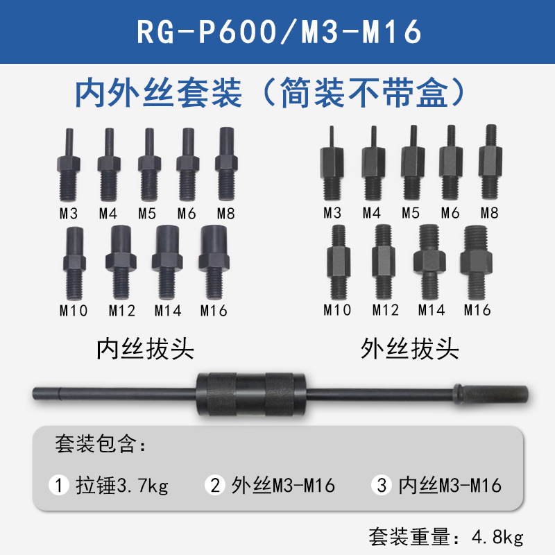 Manual extractor P400/P600 dibujo mecánico martillo M3-M20 rosca interna y externa posicionamiento cónico herramienta de eliminación