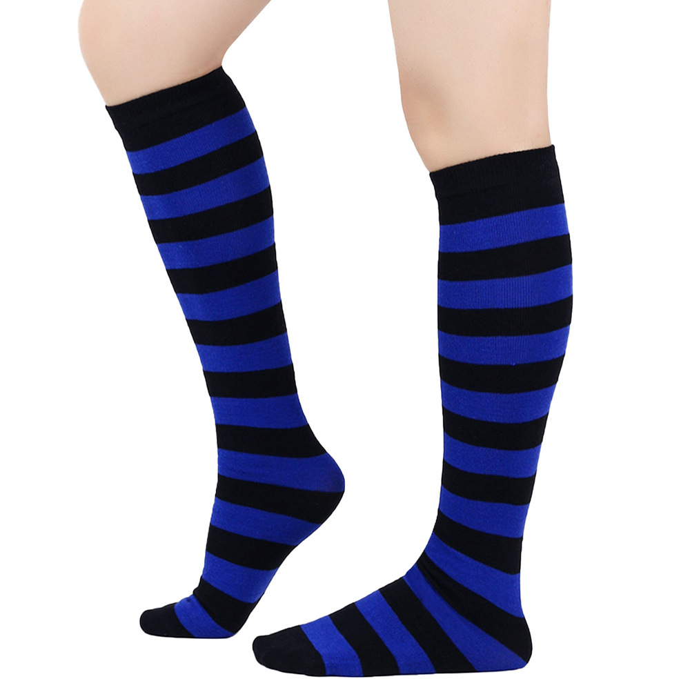 Gestreifte Kniestrümpfe Damen Damen Japanisch Harajuku Kreative COSPLAY Baumwolle Kalb Mid-Tube Socken Schwarz Weiß Rosa Weibliche Sox – Detail 11