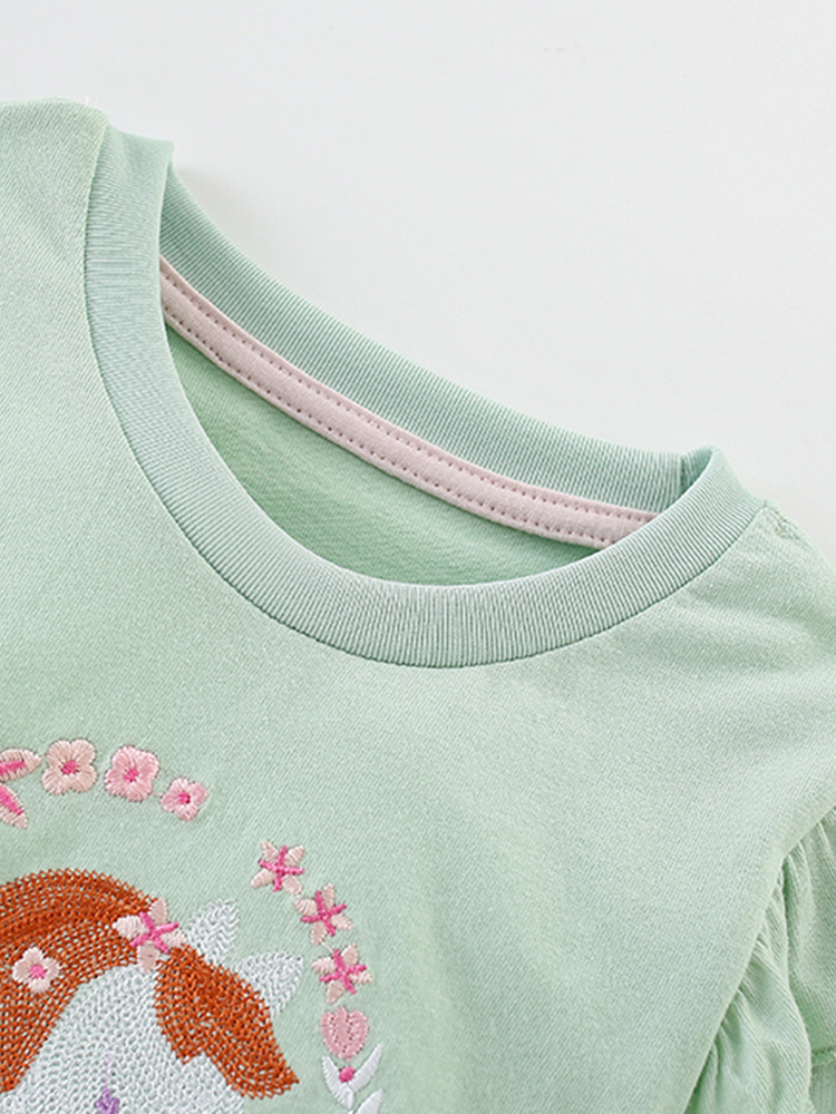 Cross-border malwee girls de manga larga otoño e invierno nuevo estilo europeo y americano para niños pequeños y medianos camiseta linda niña casual top