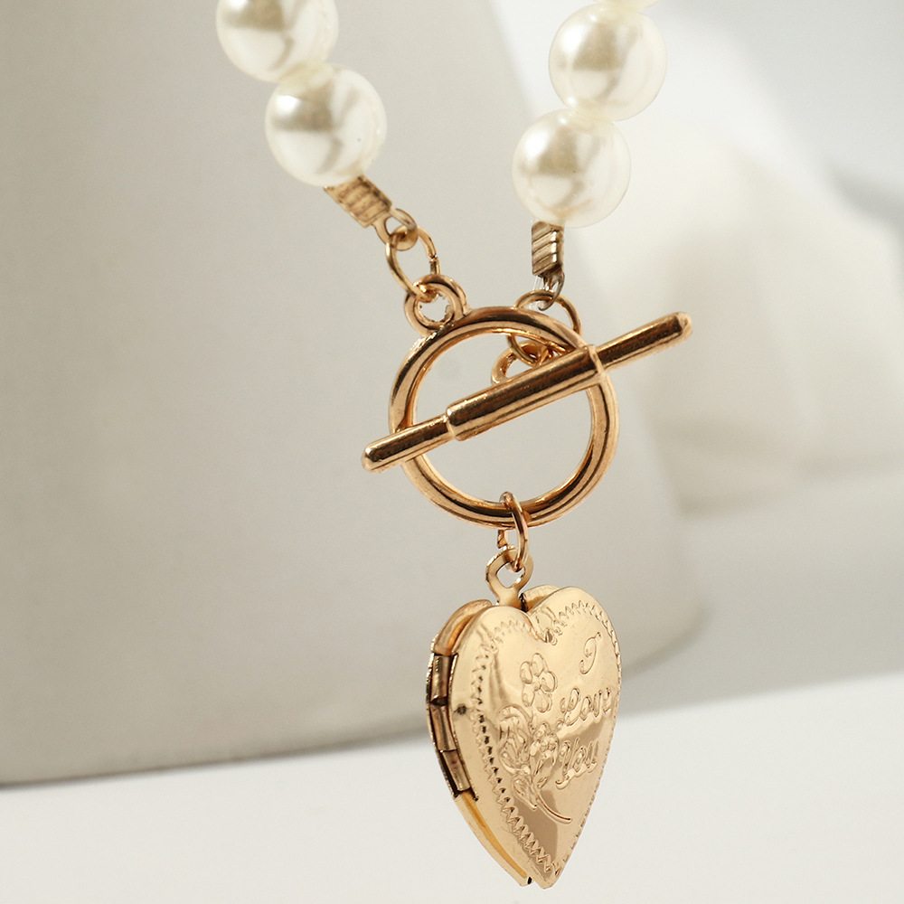 Fashion Retro Pearl Love Box Pendant Necklacepicture6