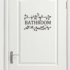 Vanshi FX-F547 International Trade English Slogan Bathroom Door Sticker Decor Wall Decal Wholesale Cross-border