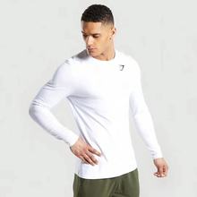 Gymshark Critical long sleeves弹力棉圆领运动健身长袖男修身