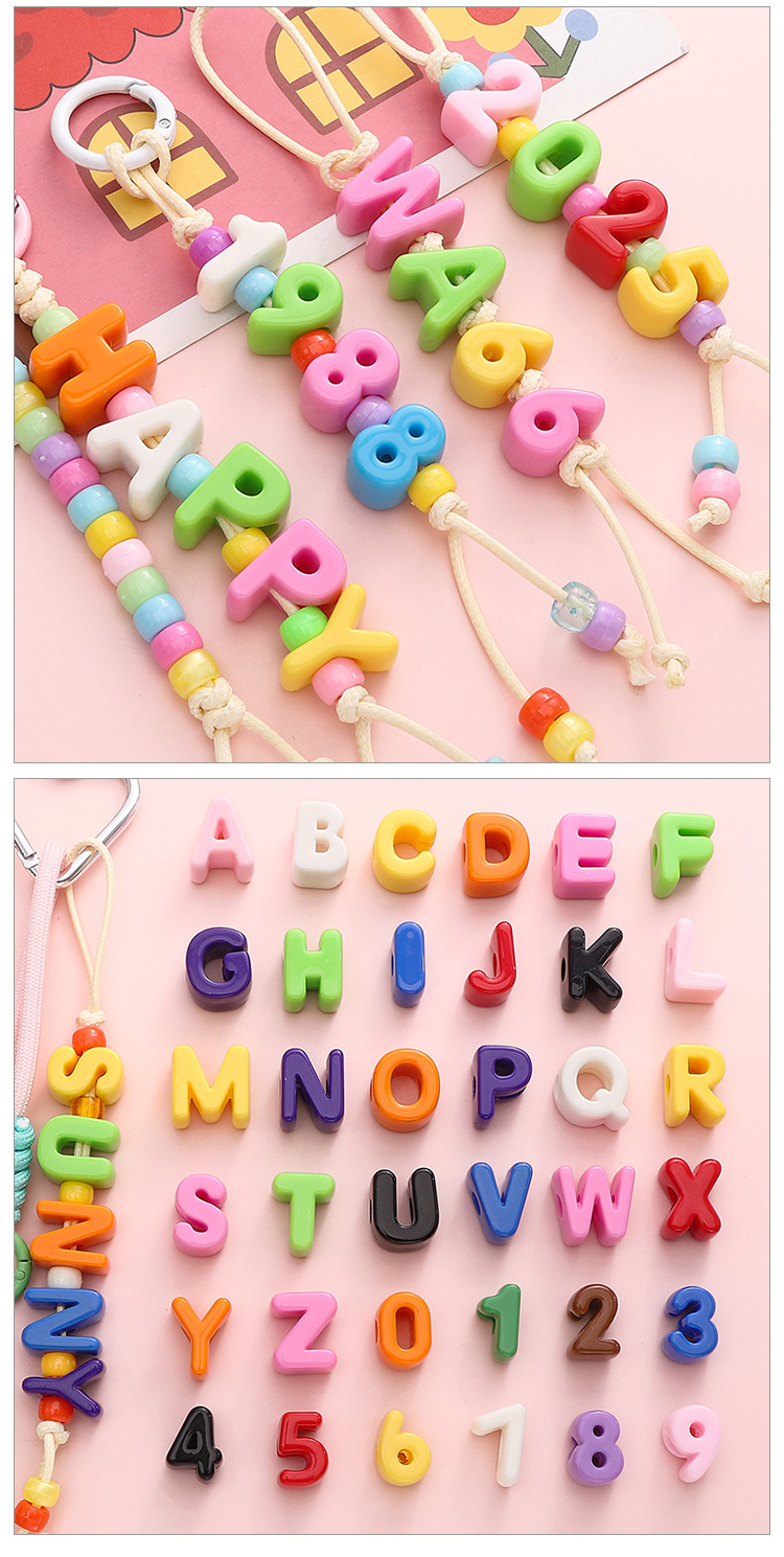 DIY Jewelry Accessories Classification 1 Piece Quantity Acrylic Material 1 Piece 21*21mm Acrylic Letter Number Polished DIY Jewelry Accessories Beads