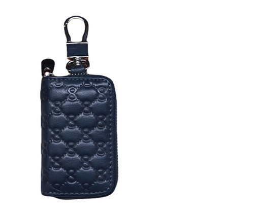 New Fashionable First Layer Cowhide Embossed Car Remote Control Key Case Genuine Leather Car Unisex Manufacturer Wholesale