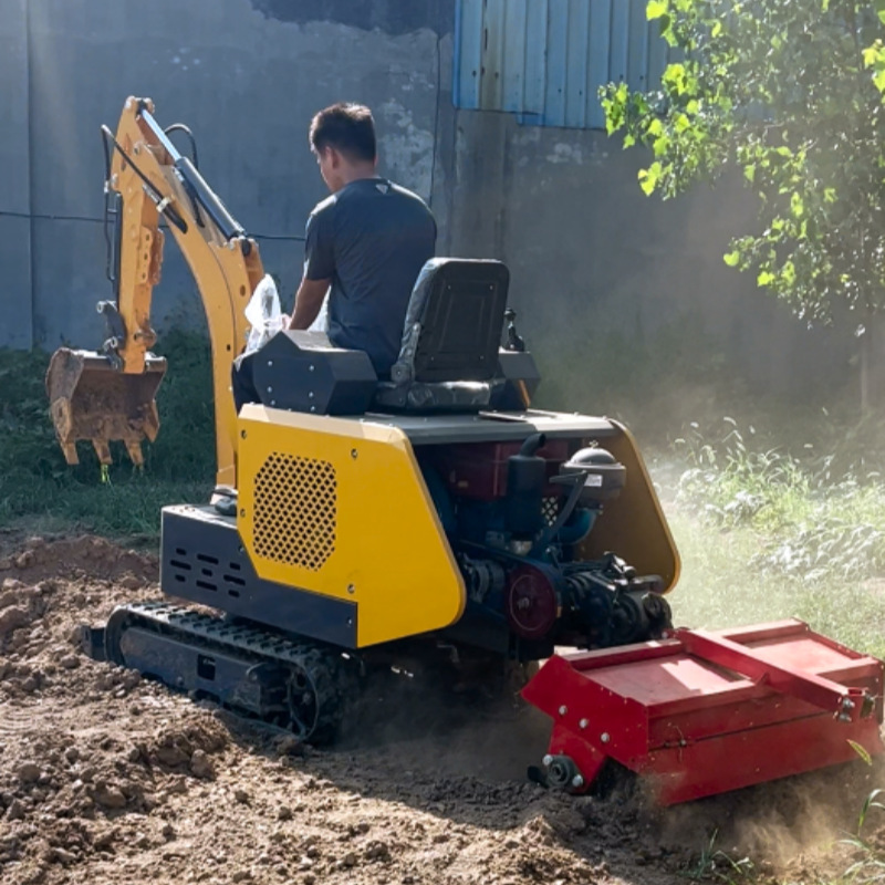 Dual-Purpose Crawler Rotary Tiller 20-50 Horsepower Front Digging and Rear Tillage All-In-One Agricultural Digging and Weeding Micro Tiller