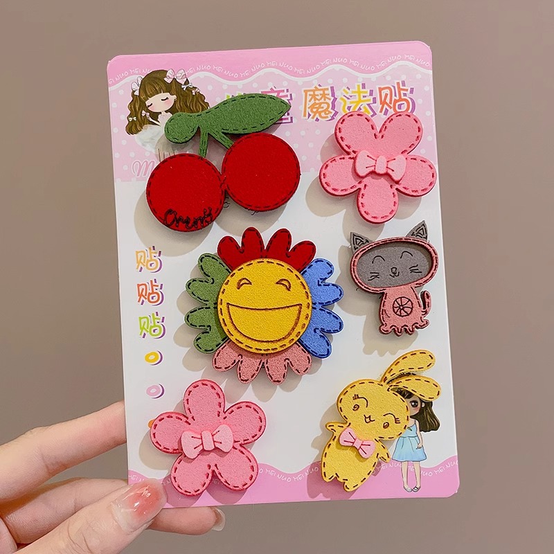 Tejido bebé bebé flequillo roto pegatinas para el cabello, las niñas y los niños no dañan el cabello, vellones, velcro, cabello roto lateral, artefacto de fijación