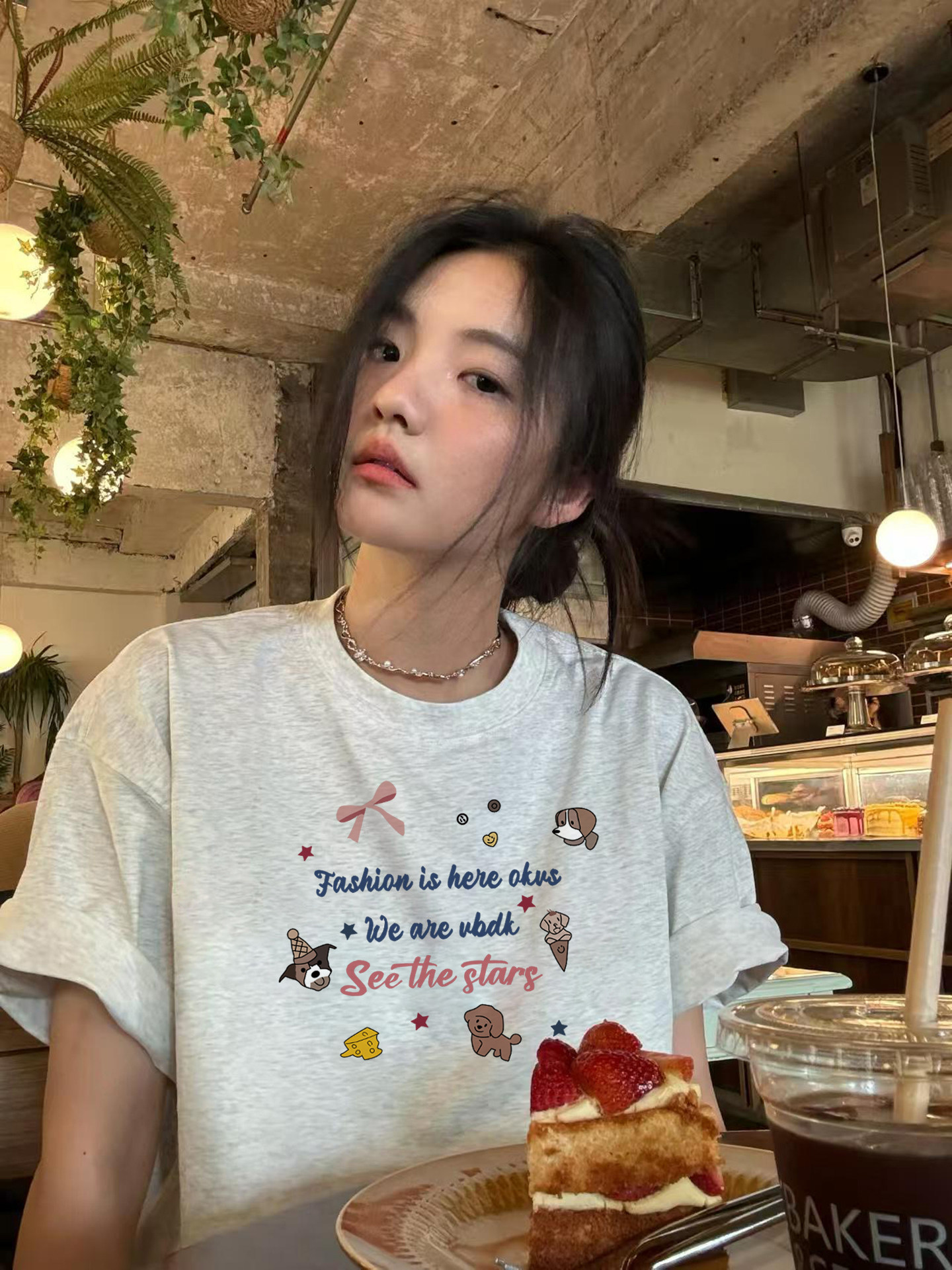 Retro cotton summer design short sleeve T-shirt