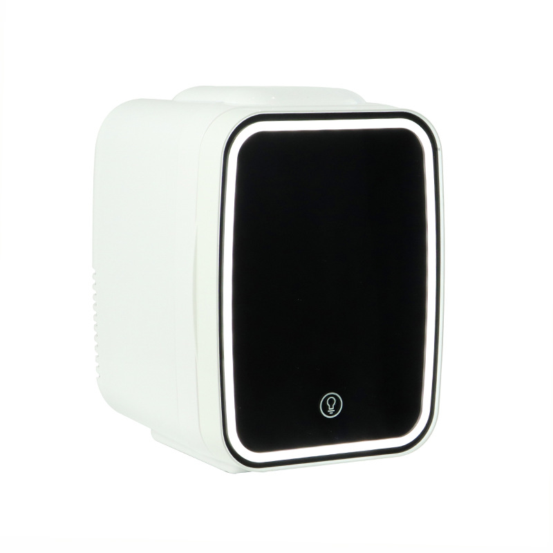 Mini Refrigerador de Cosméticos con Espejo LED 4L Portátil para Dormitorio y Vehículo