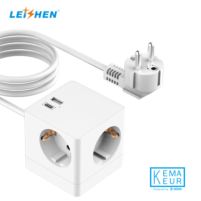 厂家批发魔方插座USB多孔位插排接线板拖线板  欧洲外观专利