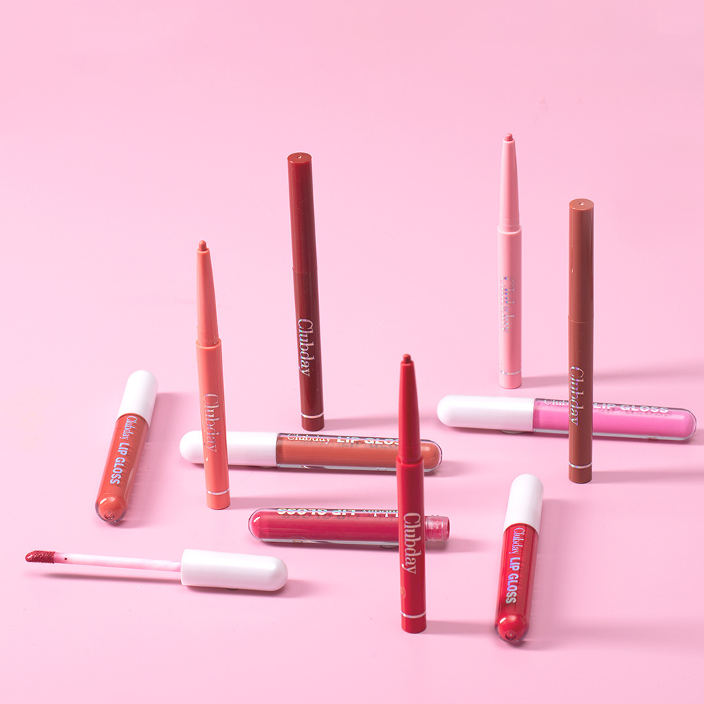 Clubday Lip Makeup 1+1 Set: Velvet Lip Gloss, Outlining Lip Pen, matte finish, long-lasting waterproof undefined