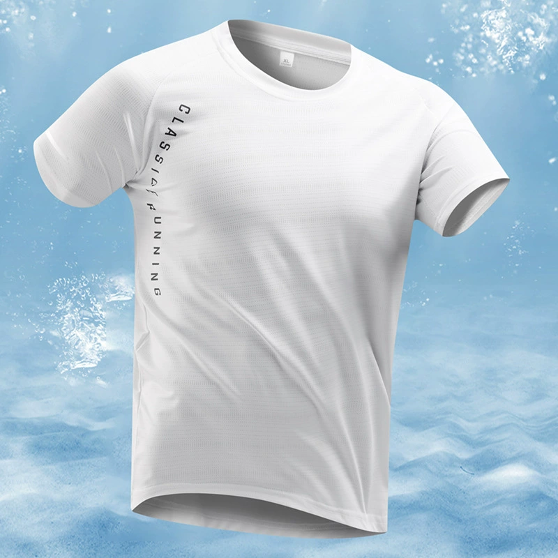 Мужская футболка с коротким рукавом Летний прилив с ледяным шелком с тонким круглым вырезом