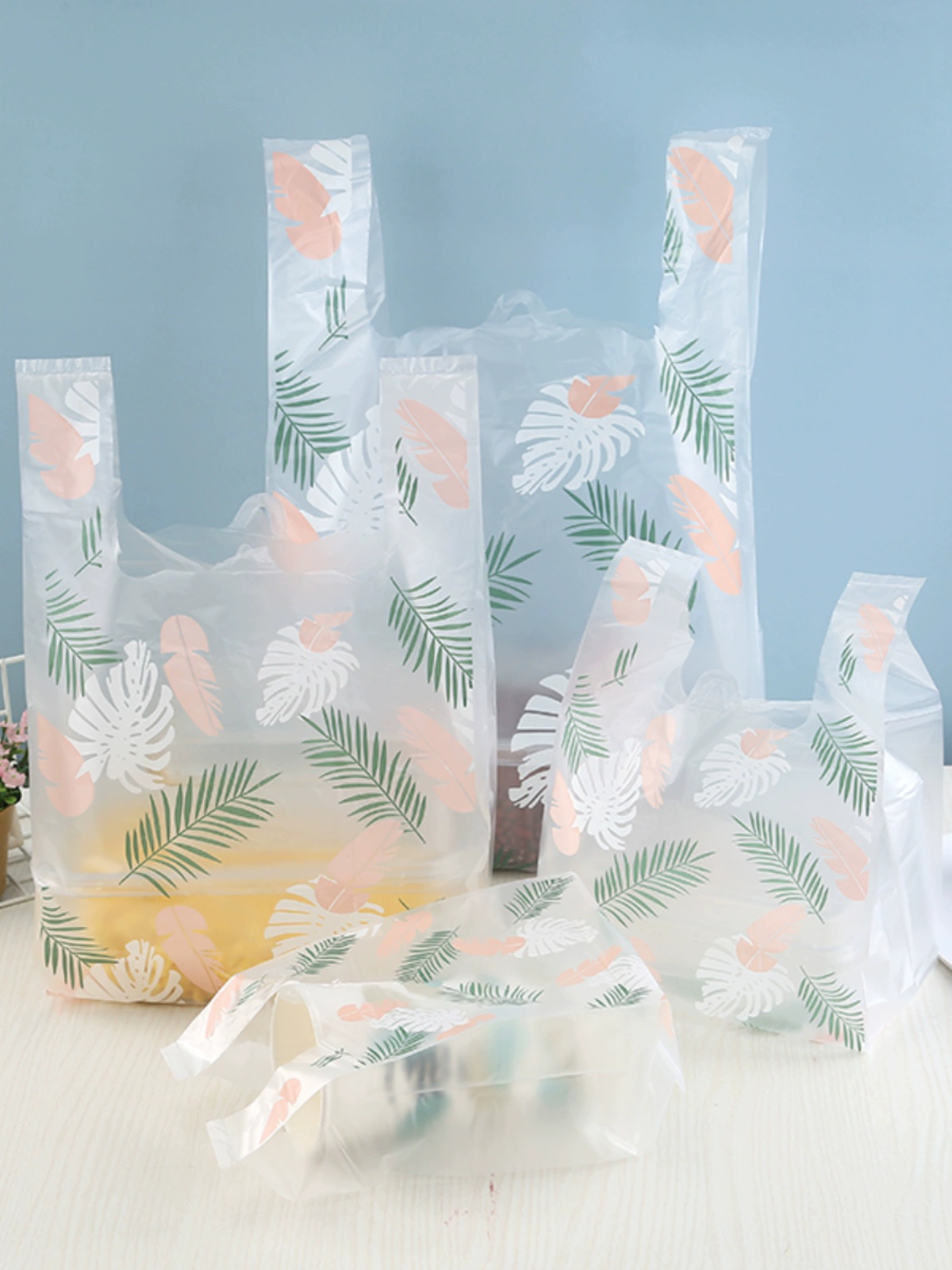 Полиэтиленовый пакет упакованный мешок на вынос мешок для еды рюкзак сумка одноразовые коммерческие большие сумки для покупок оптом