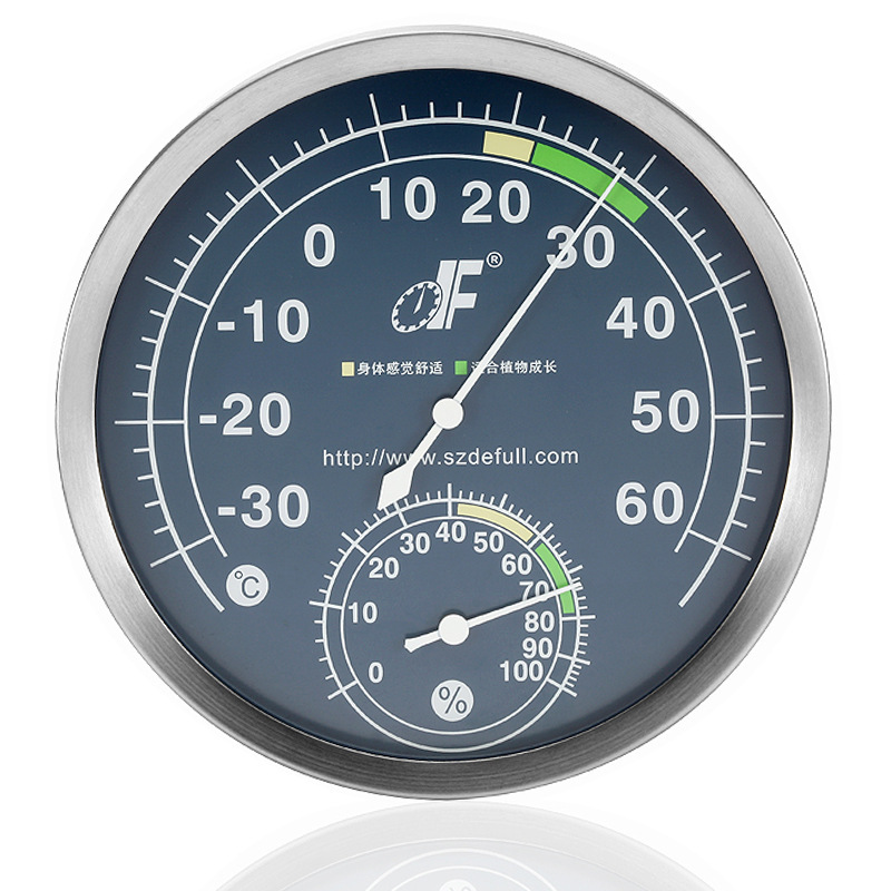 德福挂式温湿度计TH603家用高精度温度计湿度计进口机芯表