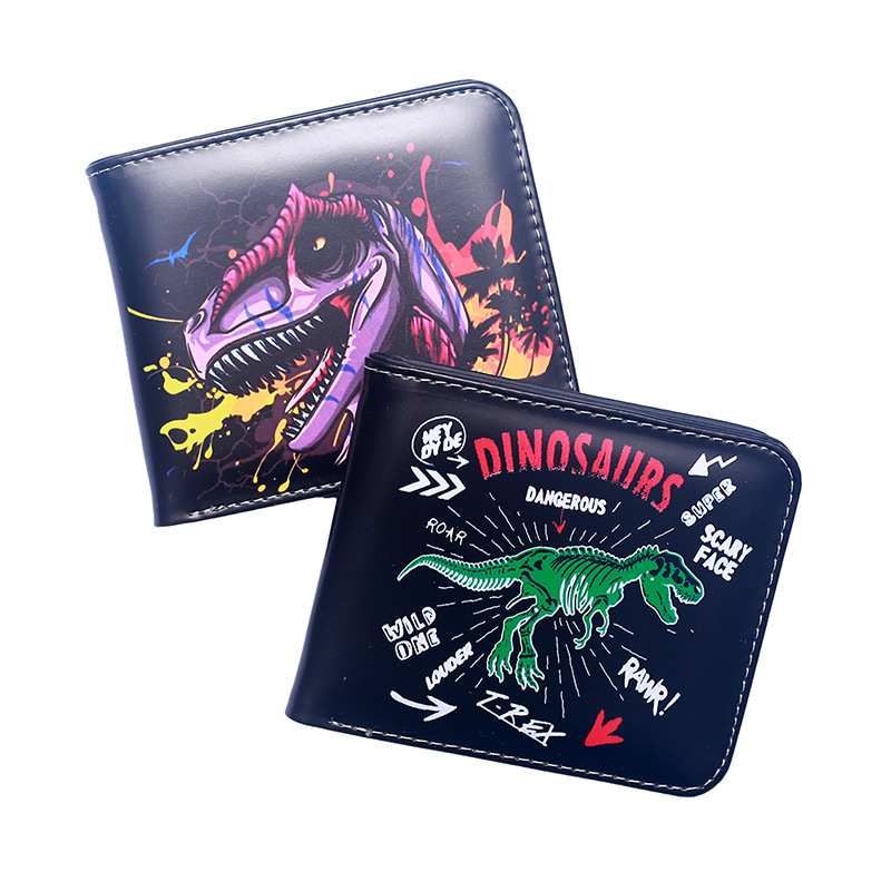 Independent Station Wallet Amazon Animal Ultra-thin Short Wallet Dinosaur Print Personalized Men's and Women's Coin Purse
