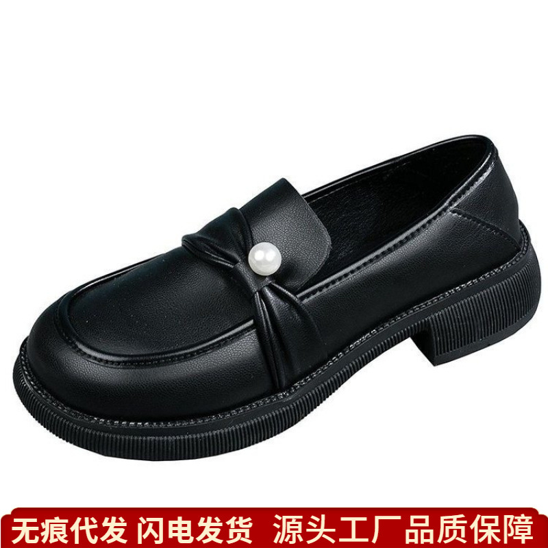 小皮鞋女2026春秋新款单鞋软皮舒适平底上班一脚蹬乐福鞋工厂女鞋