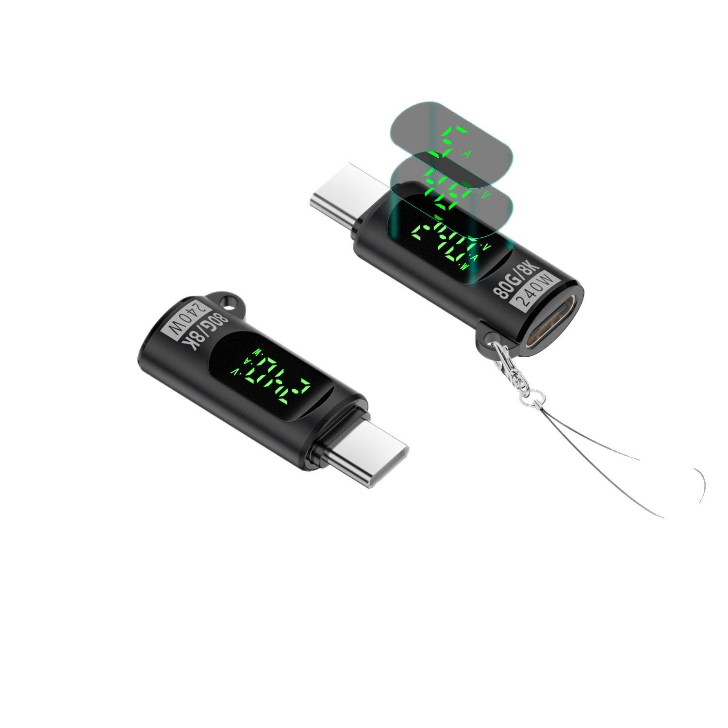 USB4.0 V2.0 полнофункциональный адаптер 240WPD быстрая зарядка 80Gbps высокая скорость передачи визуальный цифровой дисплей