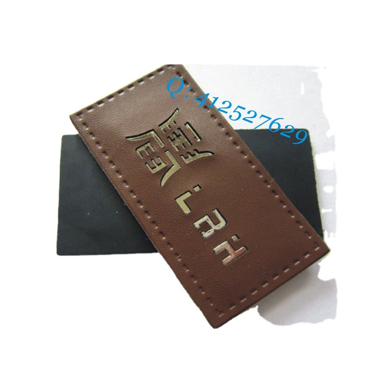 厂家定购PU手工皮标 牛皮仿皮皮标 pu变色标 皮革皮标 免费拿样
