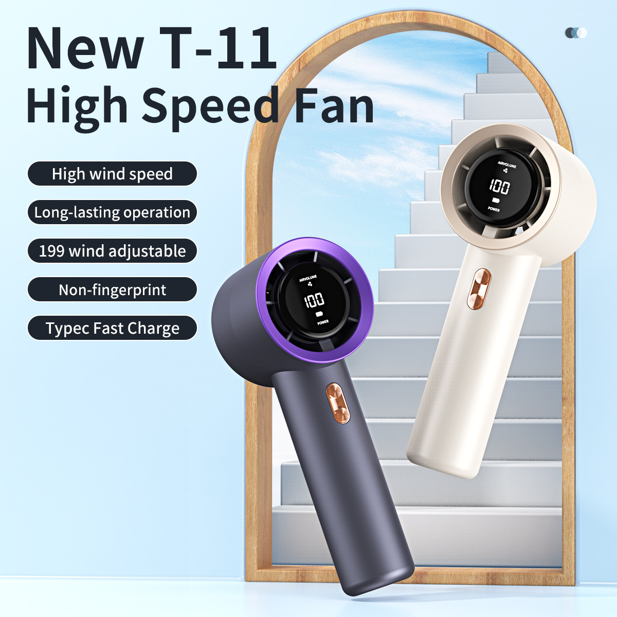 T11New Refrigeration Icy Cold Wearable Handheld Portable Fan