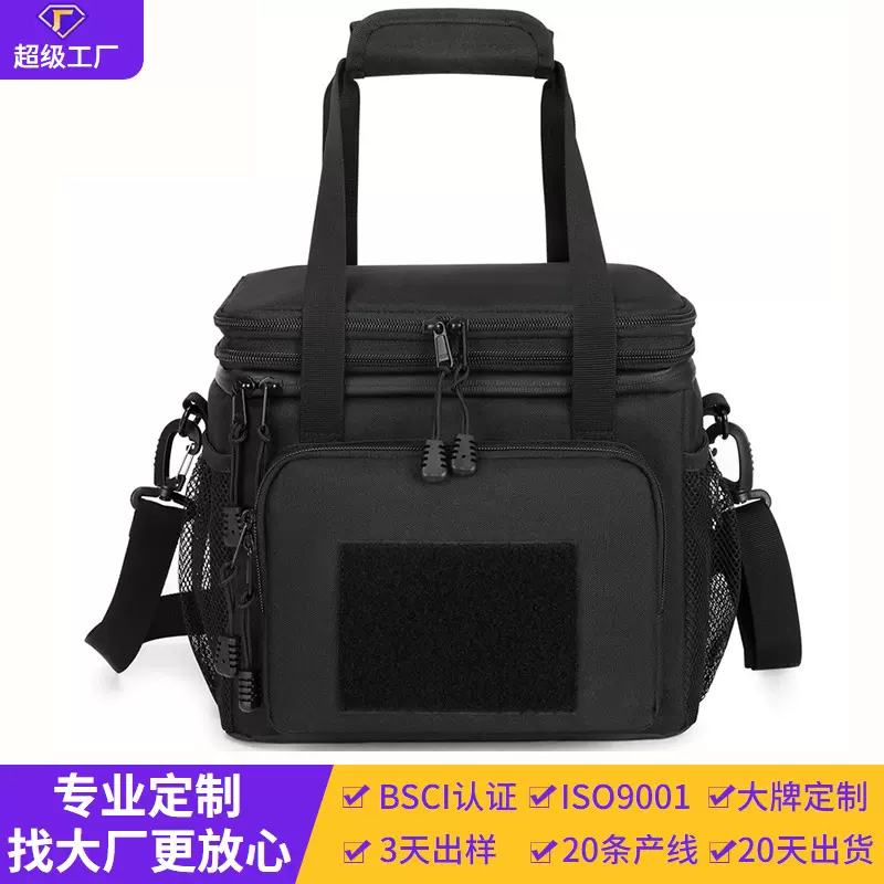 源头厂家冰包双层黑色度假午餐包隔热防水冷藏包手提便当野餐包