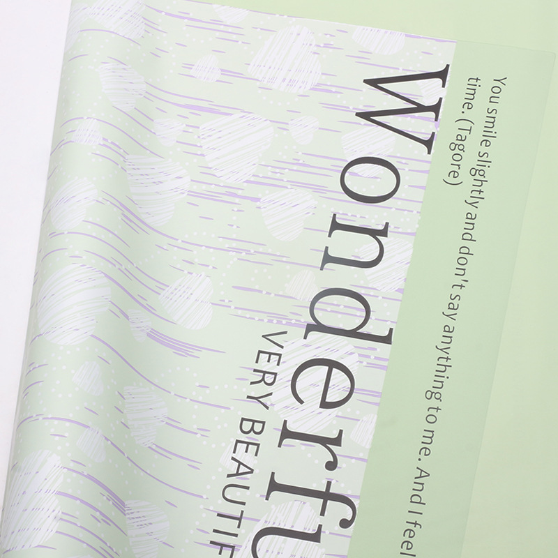 Huaxi en forma de corazón de azúcar comercio exterior transfronterizo papel de embalaje de flores pequeñas flores frescas regalo de papel de ramo de flores florista papel de embalaje de flores