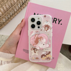 かわいいデザートのボニーのウサギの磁気は支えてiPhone16のリンゴの15promaxの携帯電話の携帯電話の携帯電話の14の新型の13を適用します。