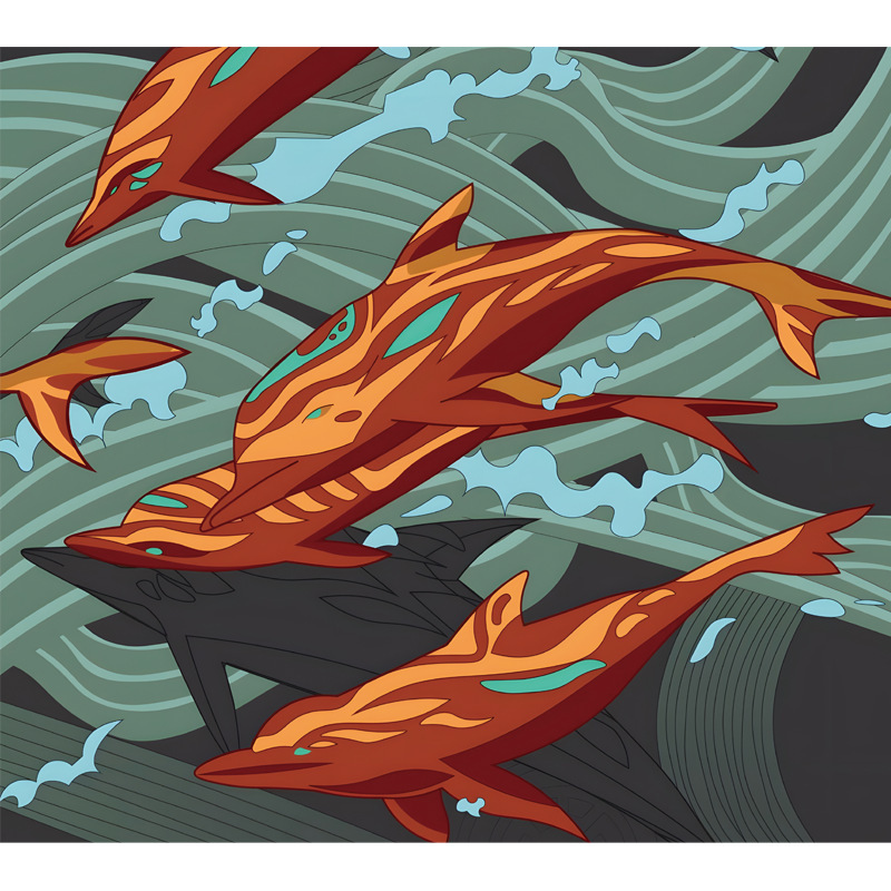 호랑이 부적 목어