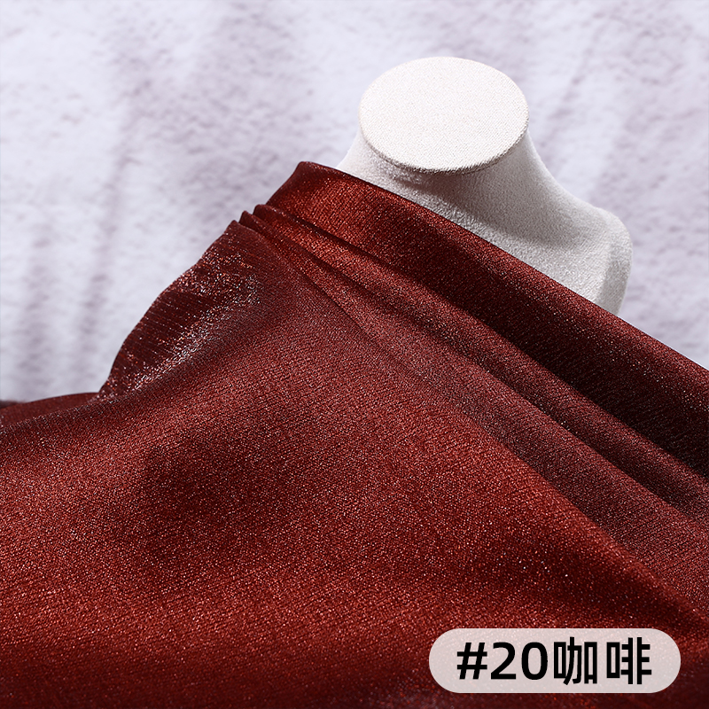 Tela de satén de corteza Tela de satén de textura muscular de brillo Traje antiguo Hanfu Falda de cara de caballo Tela de ropa decorativa de color sólido image 23