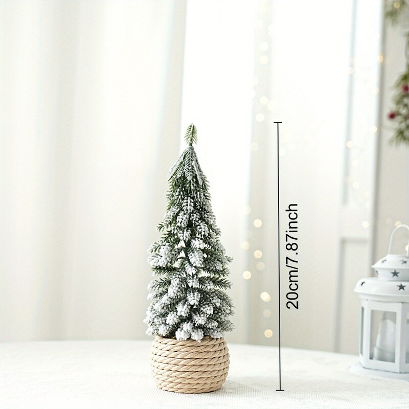 卓上ミニクリスマスツリー飾り PE植毛グリーン ショーウィンドウ装飾 パーティーデコレーション小道具 クリスマス雰囲気|undefined