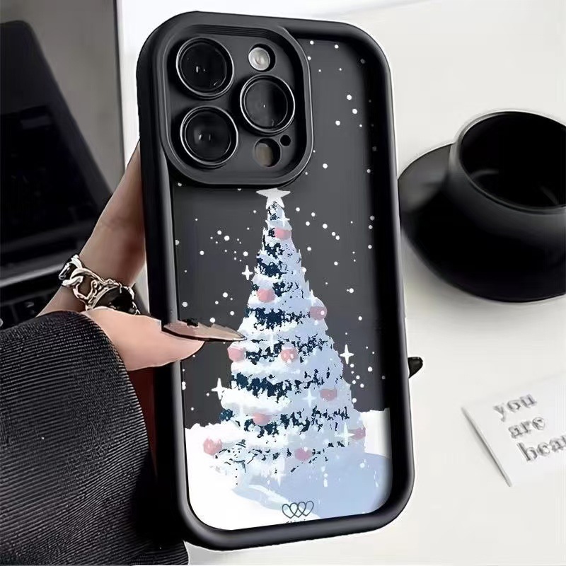 Árbol de Navidad para iphone16promax funda para teléfono móvil Apple 15 anti-caída 14 estilo europeo y americano 13pro/12 nuevo