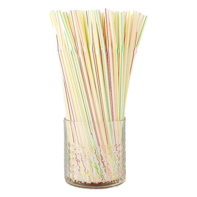 Paja plástica del codo del color disponible alargada bebida flexible del jugo paja del té de la leche 100 pedazos