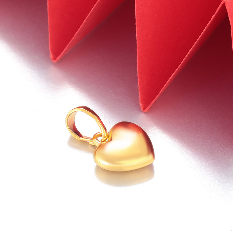 Colgante de Corazón Liso 24K de Cobre Galvanizado para Mujer image 4